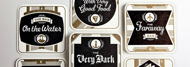 "The Best Bars in America" a series of six vintage look, coasters!