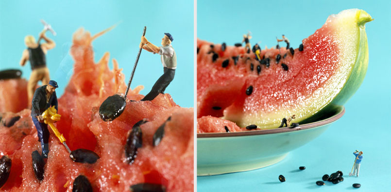 Little people living in a Spectacular World of Food | Photography