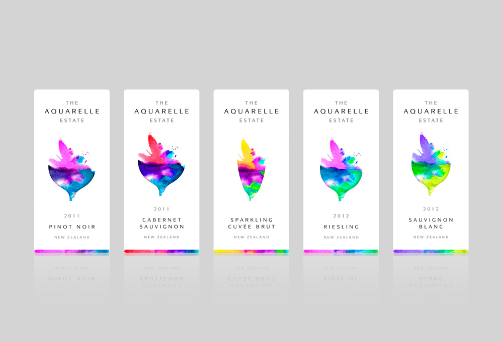 Brand Creation and Packaging Design for New Zealand Wine Range “The Aquarelle Estate”