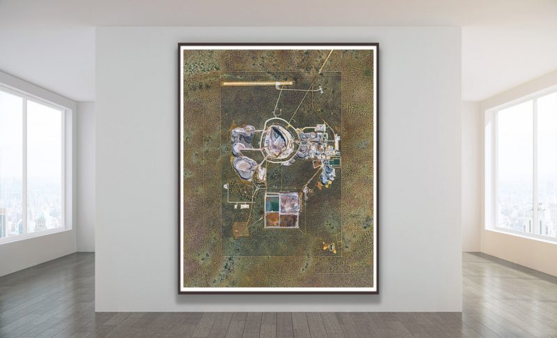 african mines aerial photography, framed