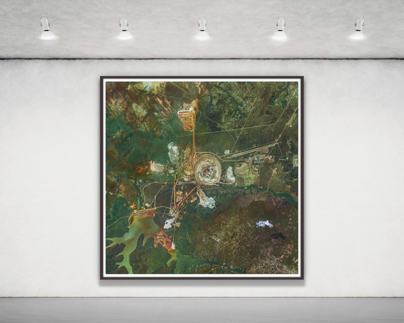 african mines aerial photography, framed