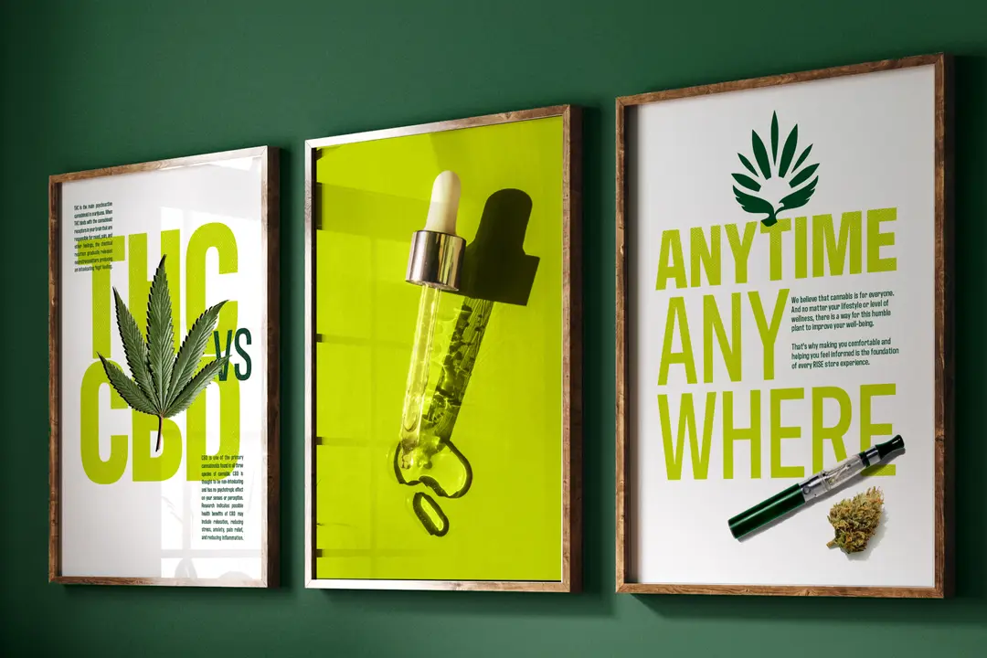 RISE Dispensaries new brand identity designed by Turner Duckworth